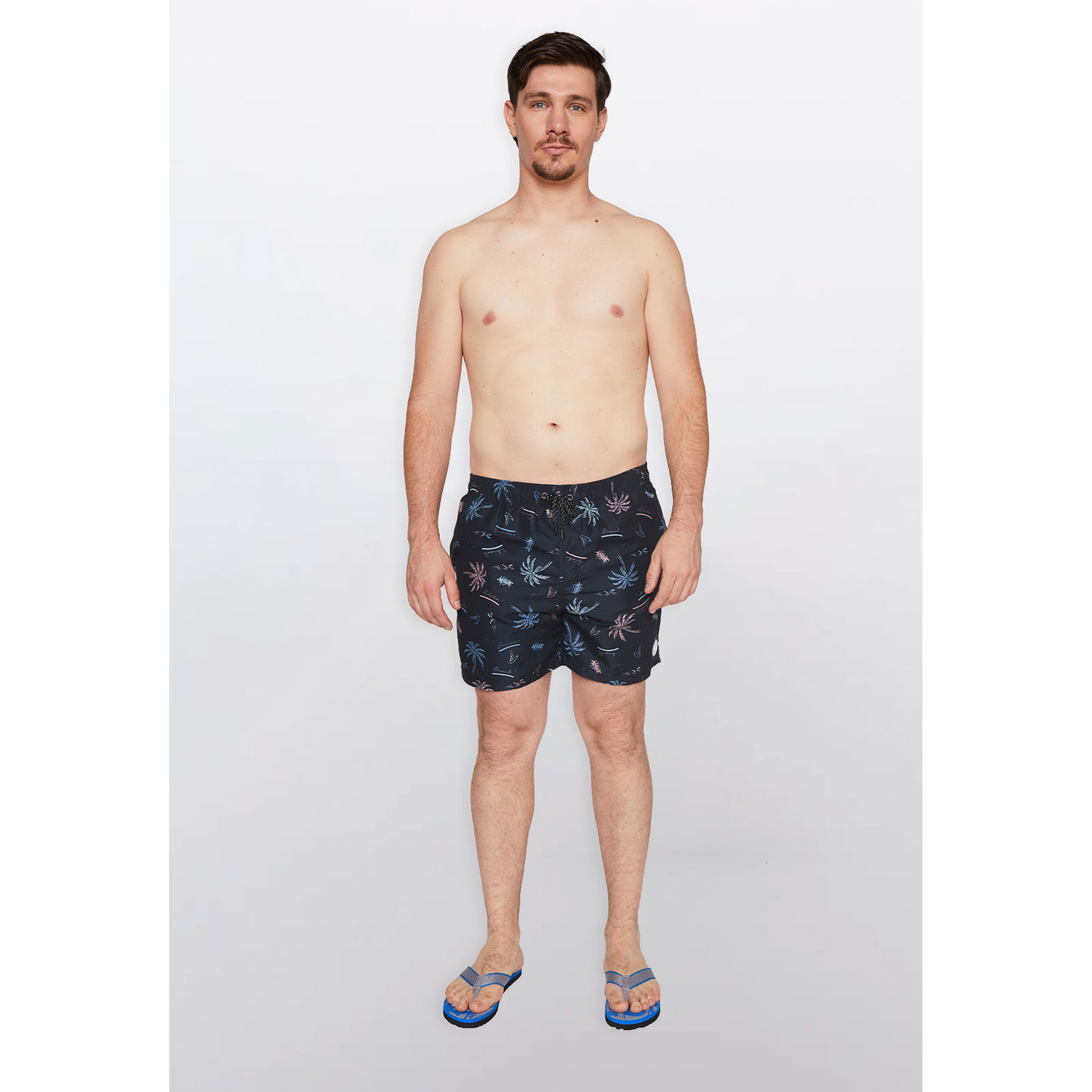 Traje De Baño Hombre Print Palmera Gris Familyshop 5