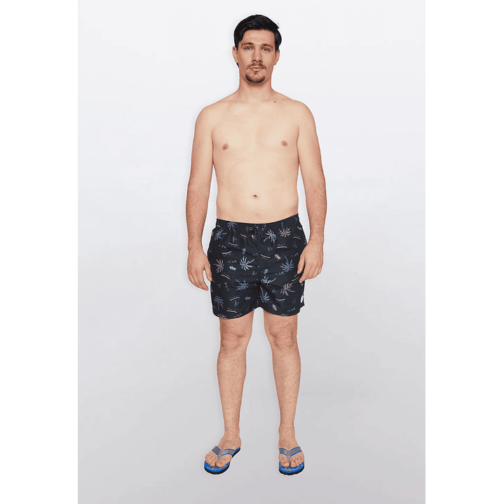 Traje De Baño Hombre Print Palmera Gris Familyshop 5