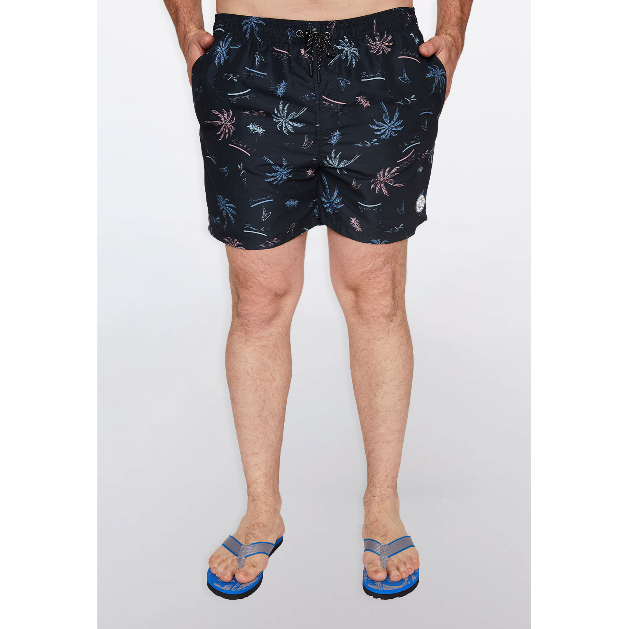 Traje De Baño Hombre Print Palmera Gris Familyshop 4