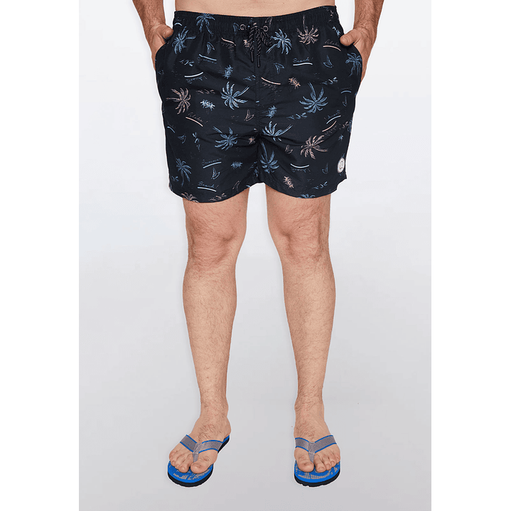 Traje De Baño Hombre Print Palmera Gris Familyshop 4