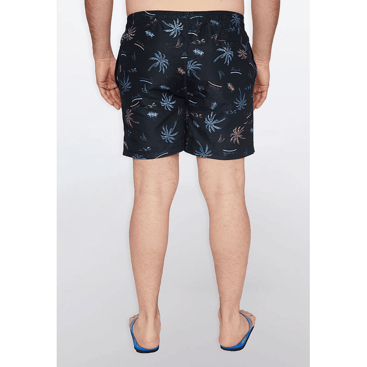 Traje De Baño Hombre Print Palmera Gris Familyshop 6