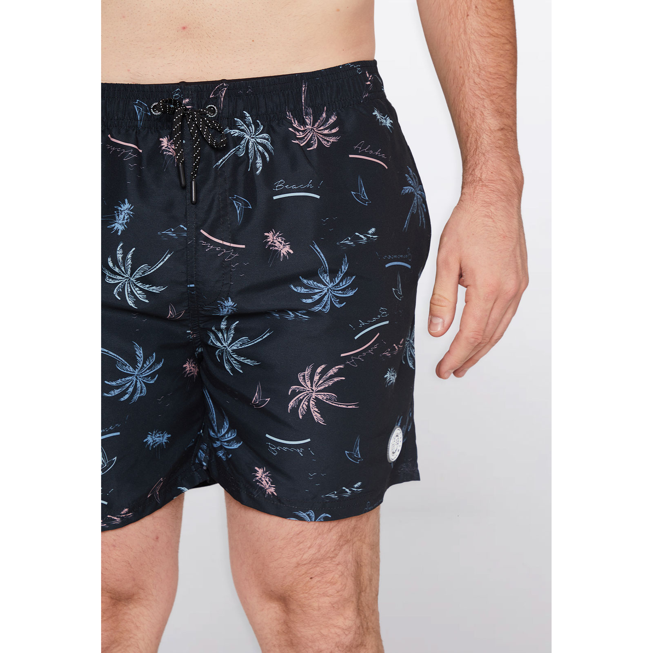 Traje De Baño Hombre Print Palmera Gris Familyshop 3