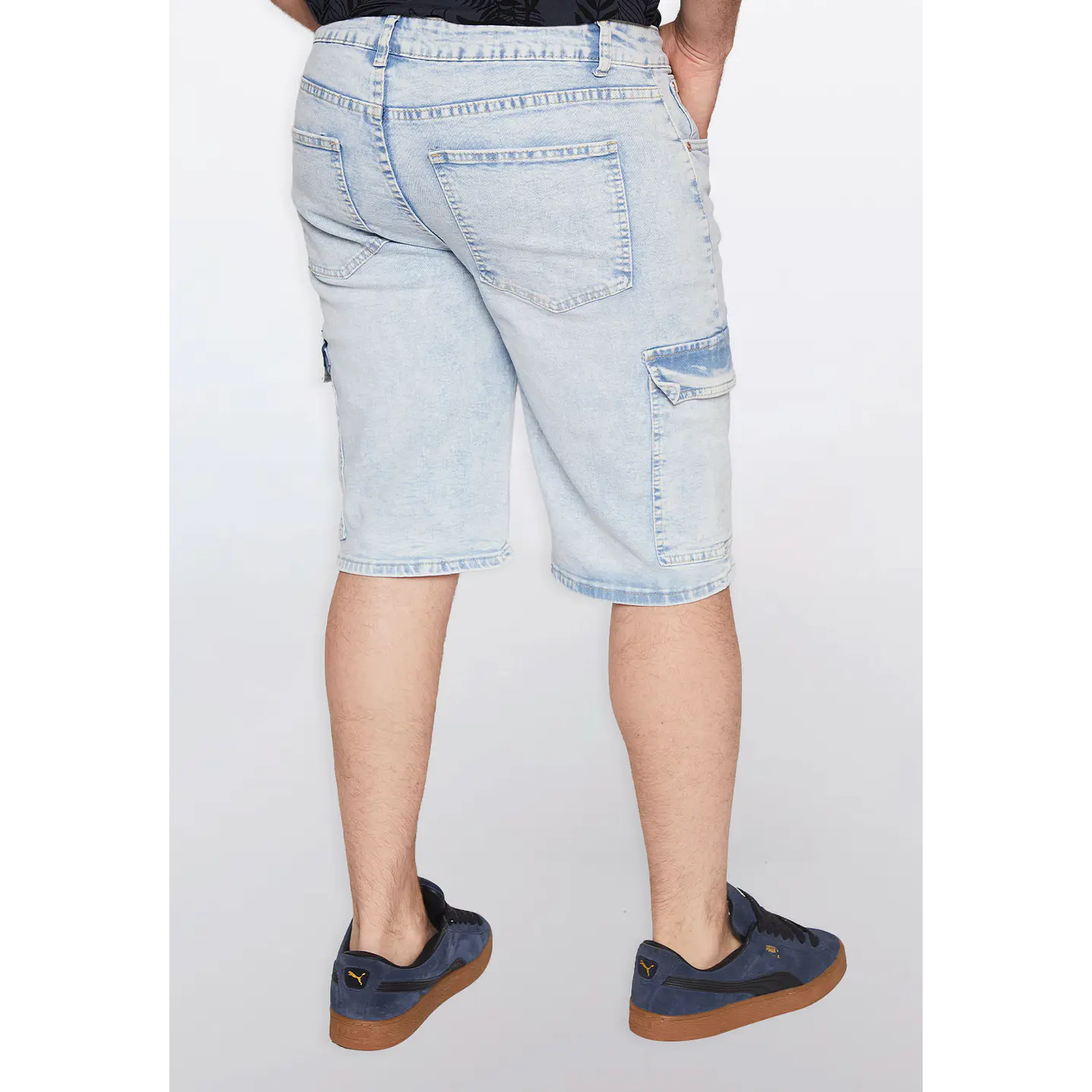 Bermuda Hombre Cargo Denim Celeste Familyshop 3