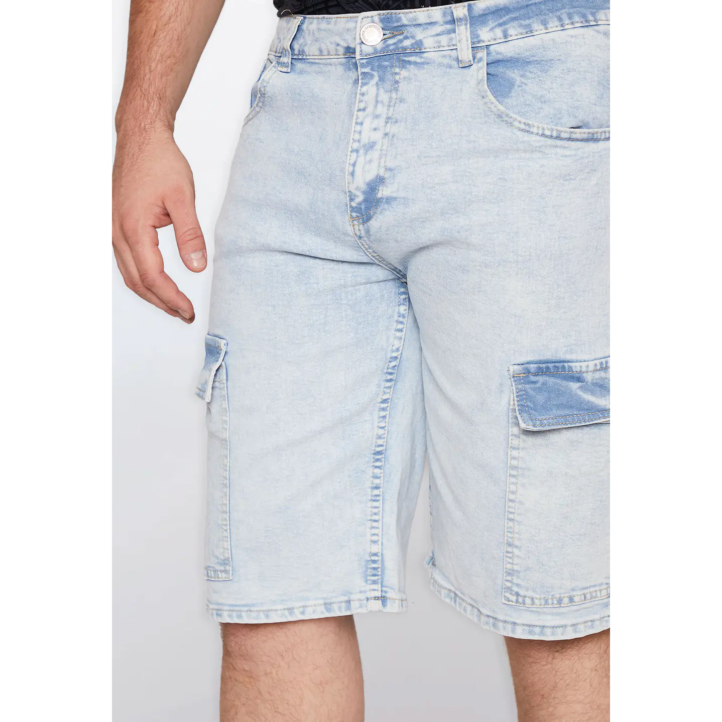 Bermuda Hombre Cargo Denim Celeste Familyshop 4
