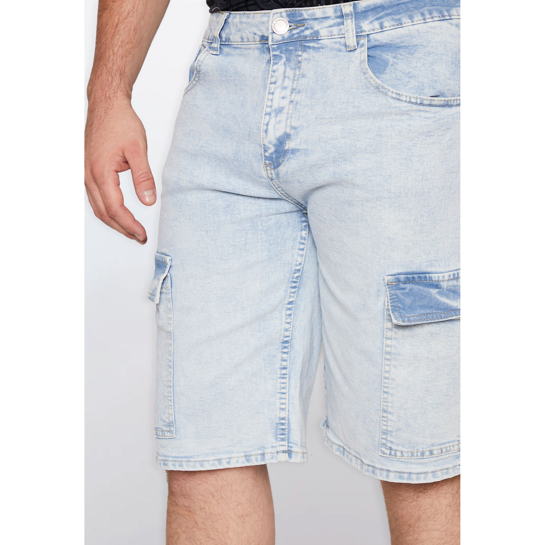 Bermuda Hombre Cargo Denim Celeste Familyshop 4