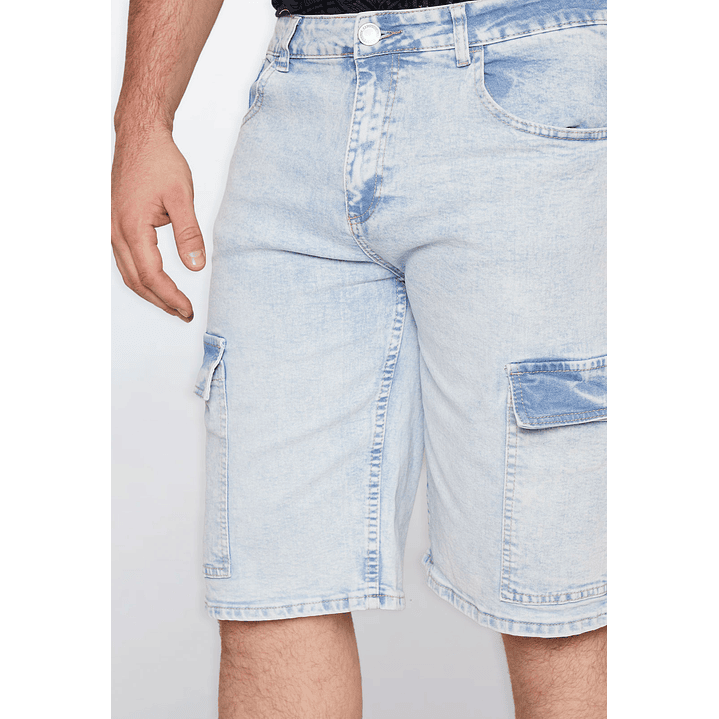 Bermuda Hombre Cargo Denim Celeste Familyshop 4