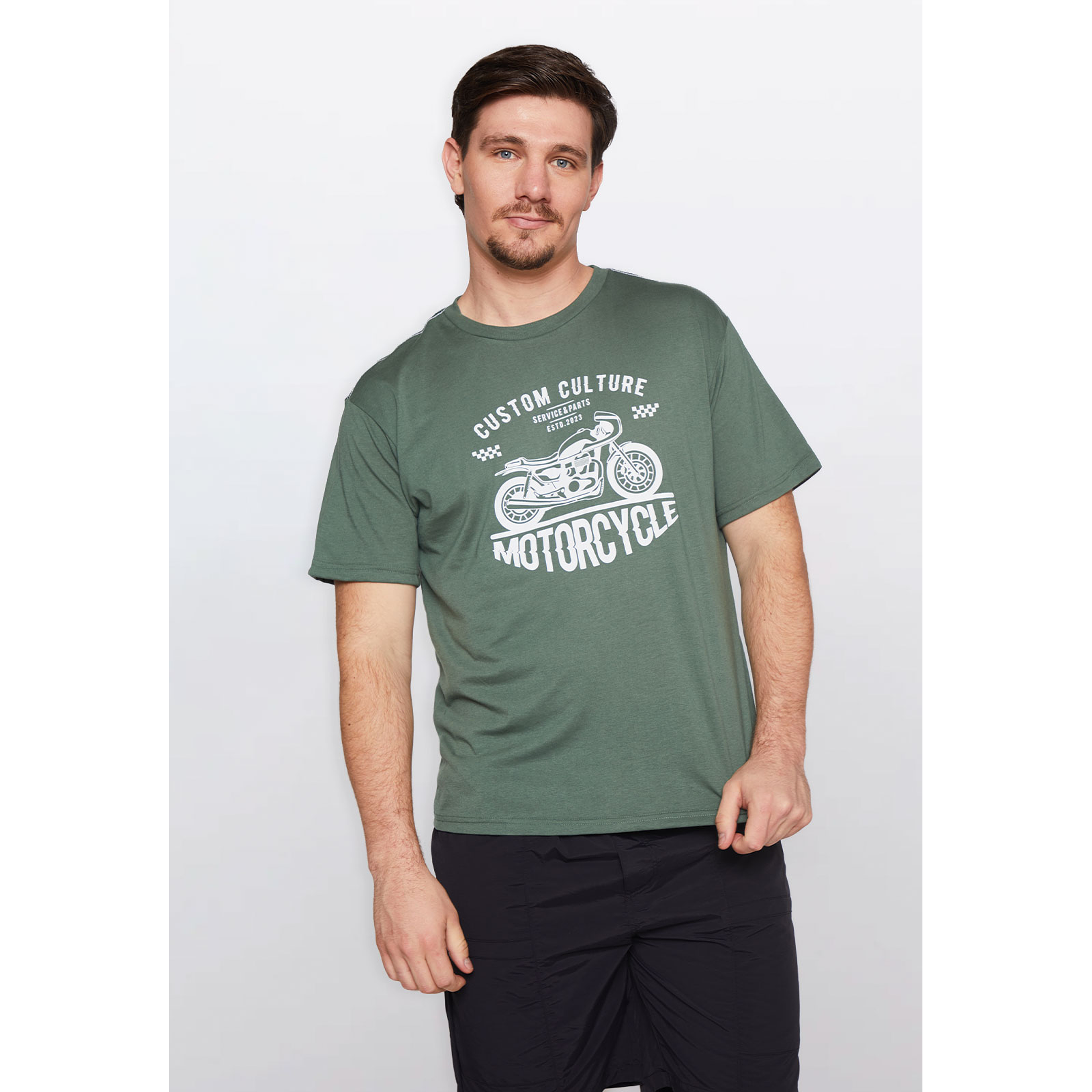 Polera Hombre Basic One Color Verde Familyshop 1