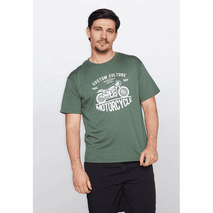 Polera Hombre Basic One Color Verde Familyshop 1