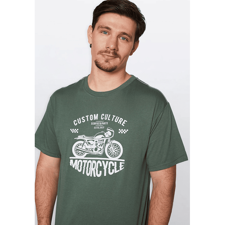 Polera Hombre Basic One Color Verde Familyshop 4