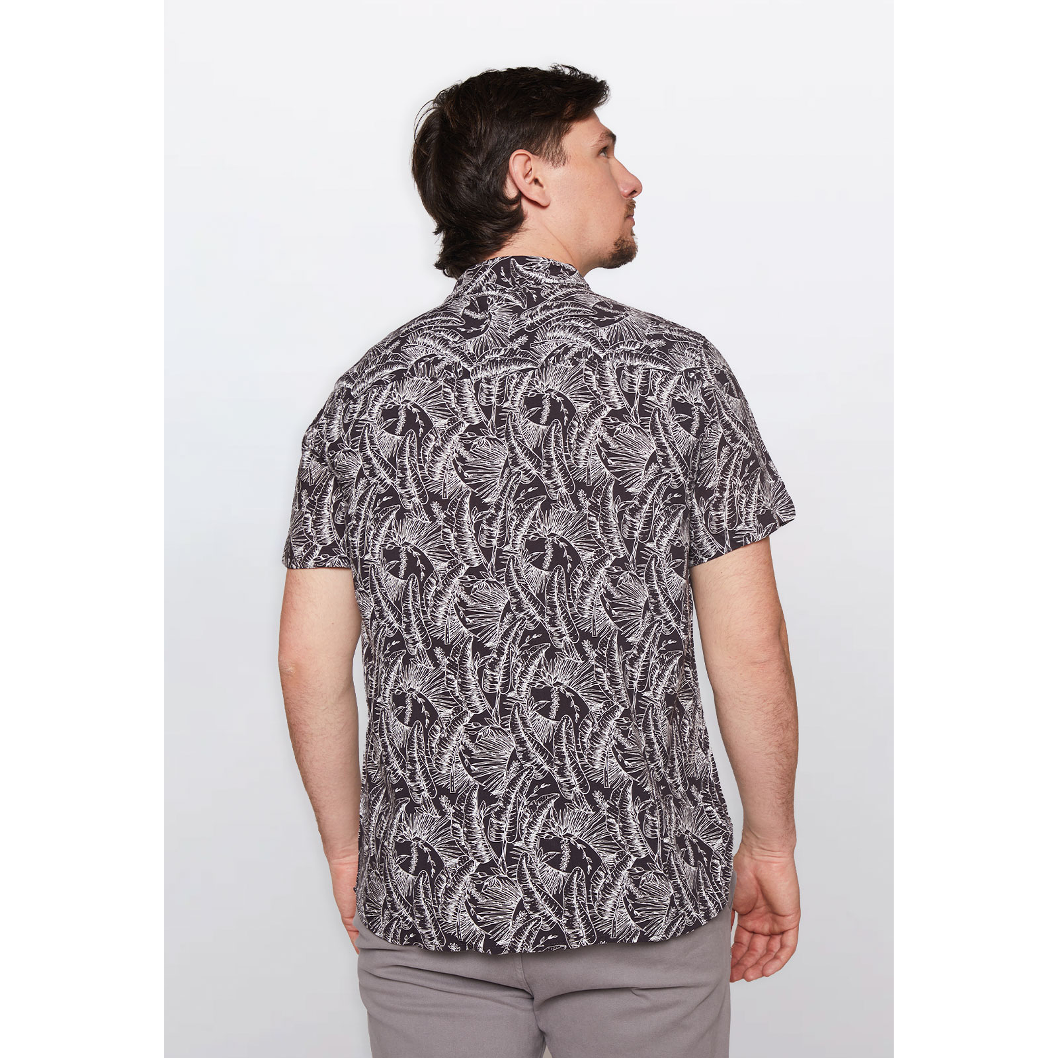 Camisa Hombre Hojas Negro Familyshop 3