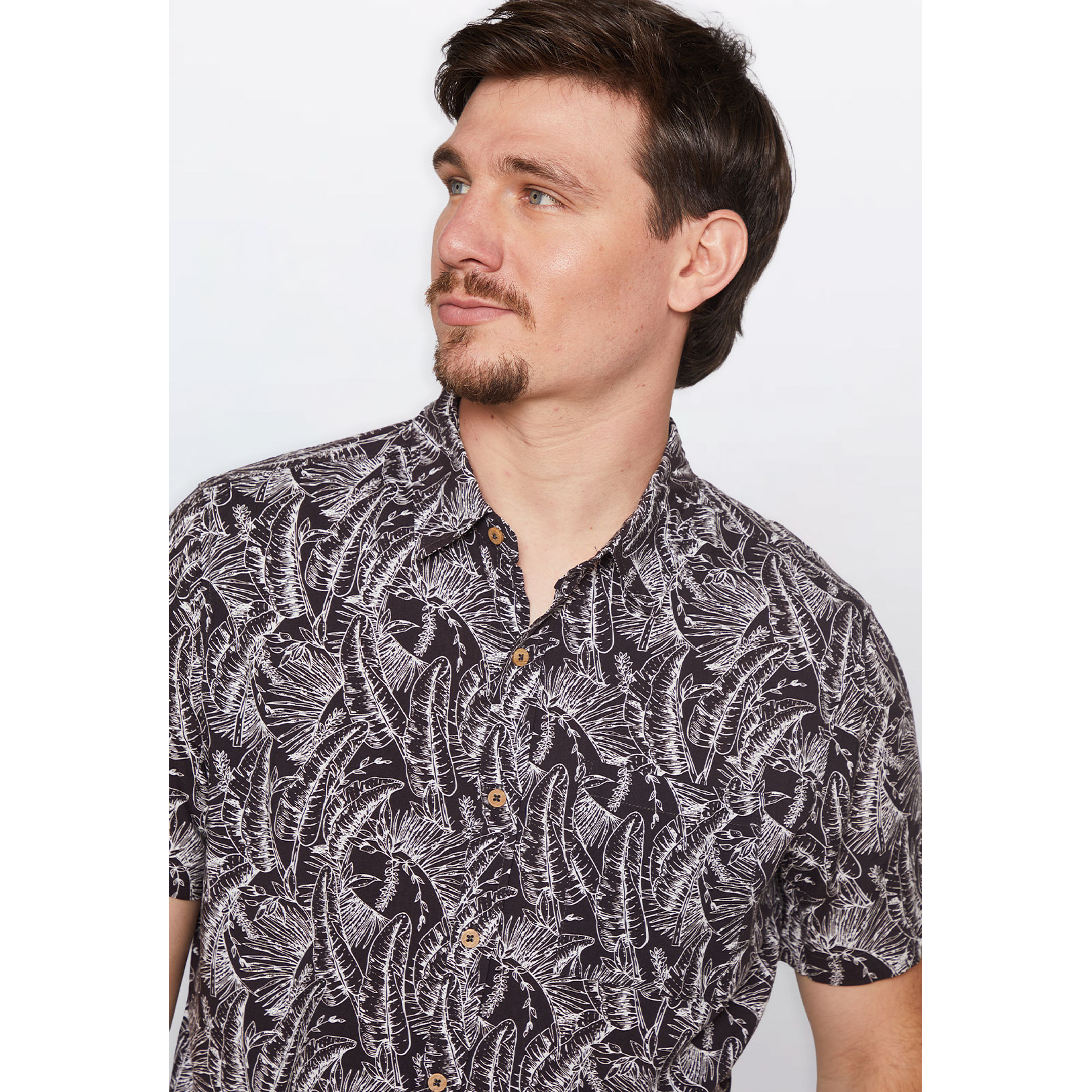 Camisa Hombre Hojas Negro Familyshop 4