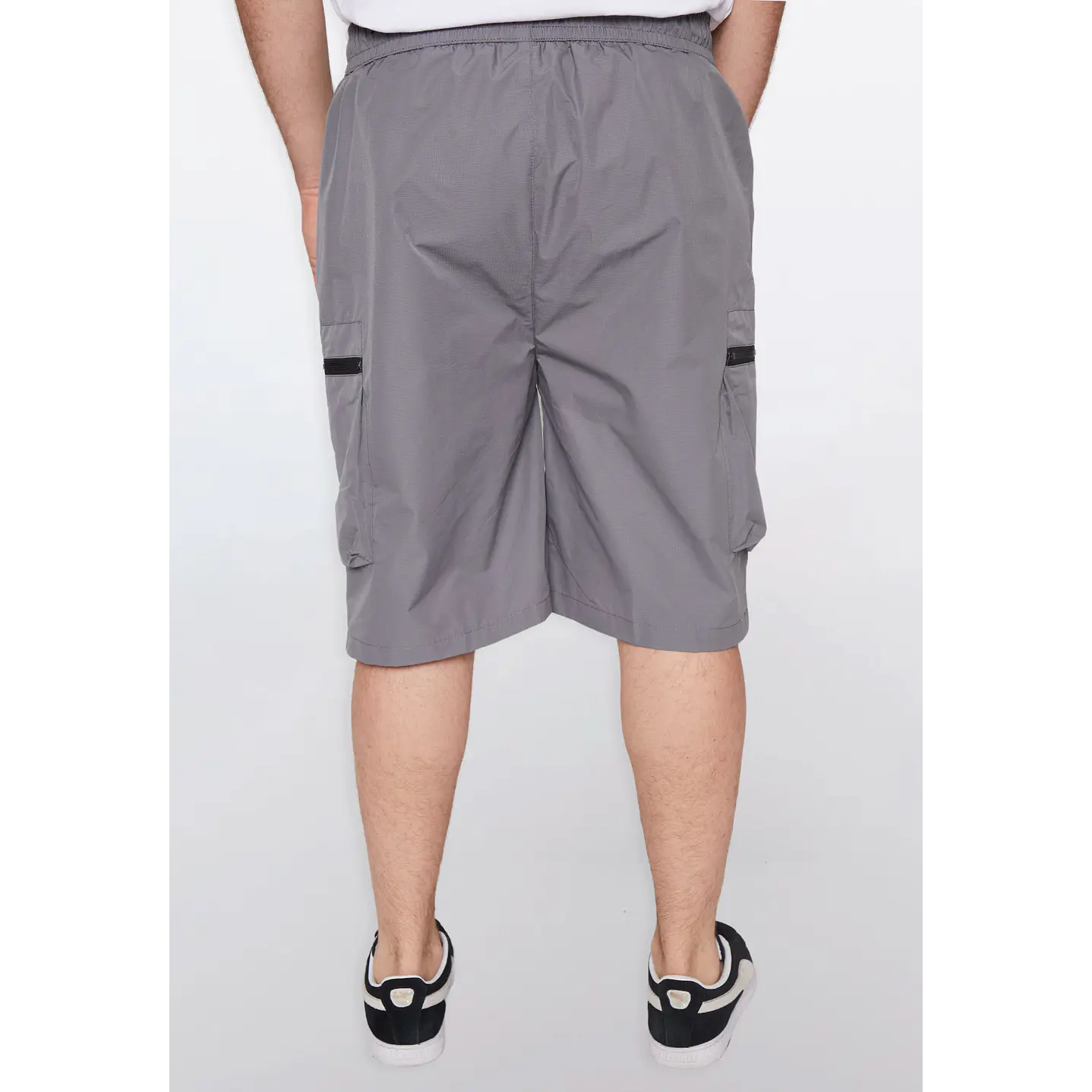 Bermuda Hombre Cargo Cierres Gris Familyshop 3