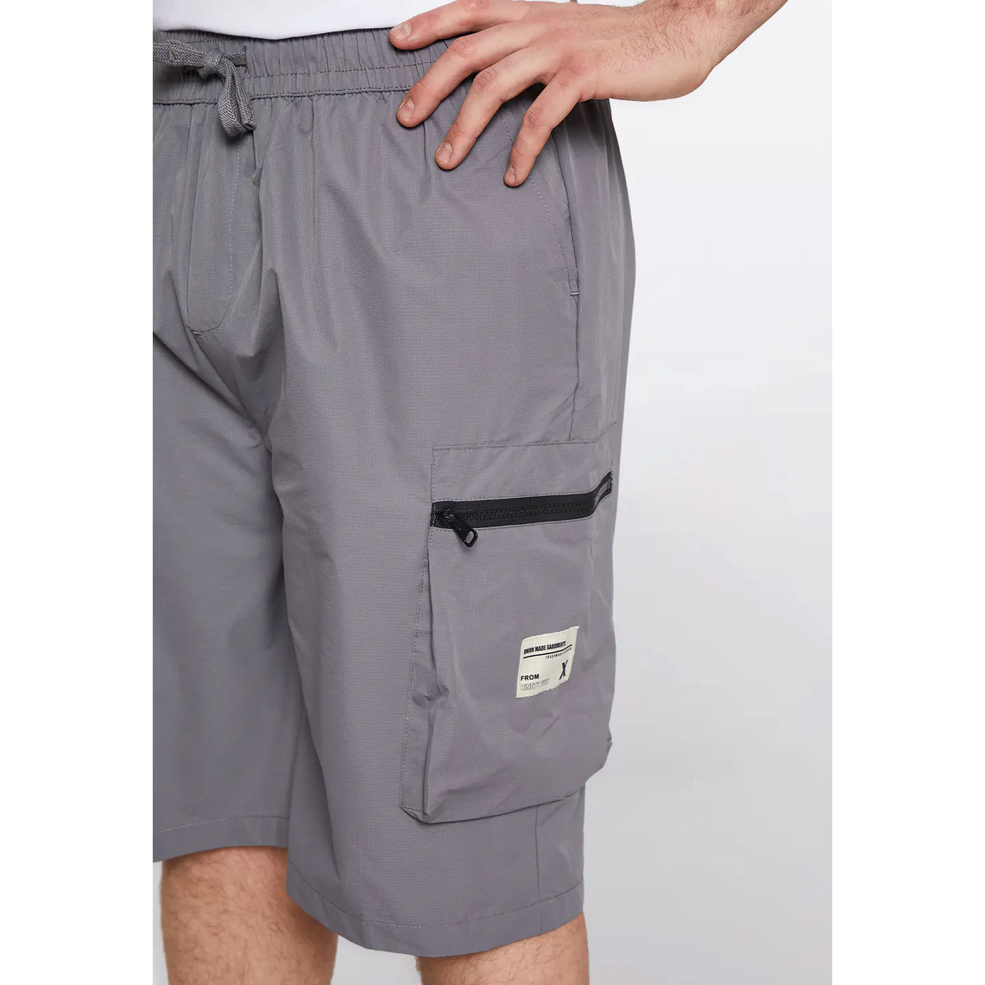 Bermuda Hombre Cargo Cierres Gris Familyshop 4