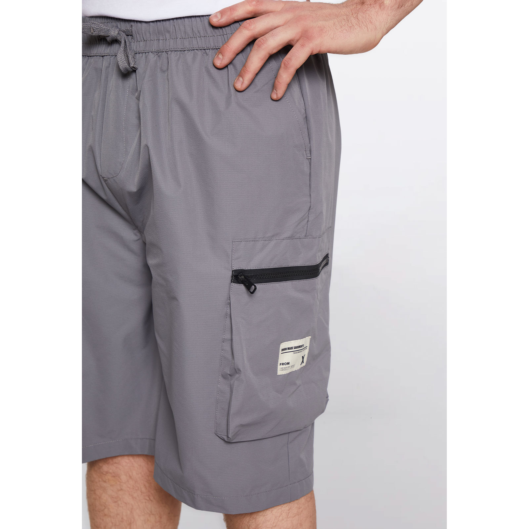 Bermuda Hombre Cargo Cierres Gris Familyshop 4