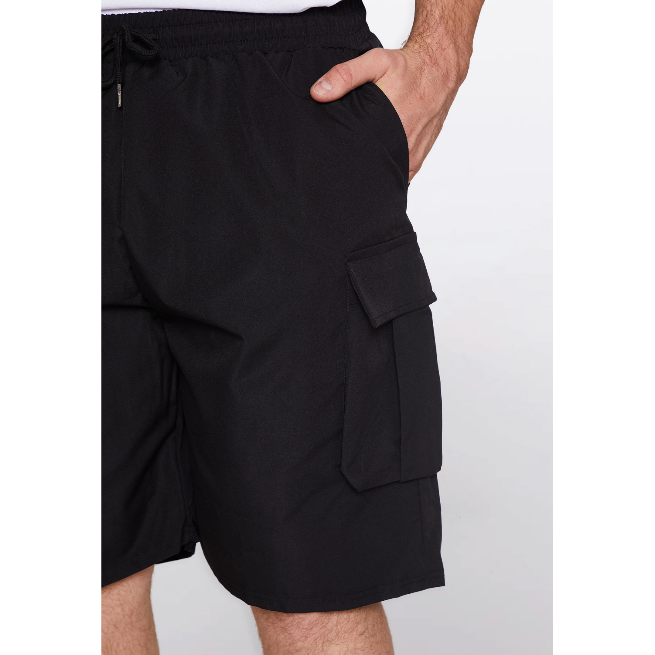 Bermuda Hombre Cargo Hibrida Negro Familyshop 4