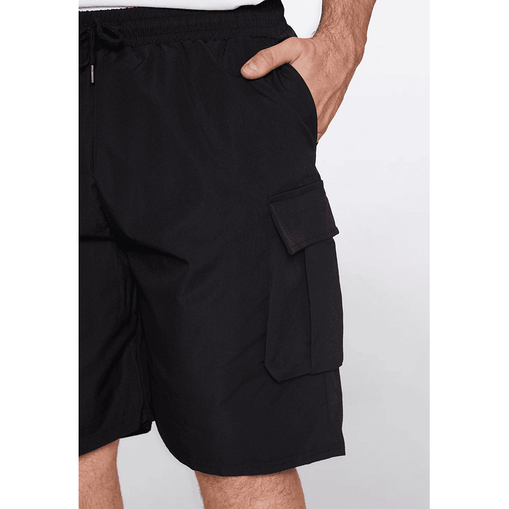 Bermuda Hombre Cargo Hibrida Negro Familyshop 4