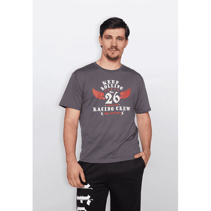 Polera Hombre Keep Rolling Gris Familyshop 1