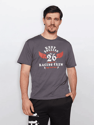 Polera Hombre Keep Rolling Gris Familyshop