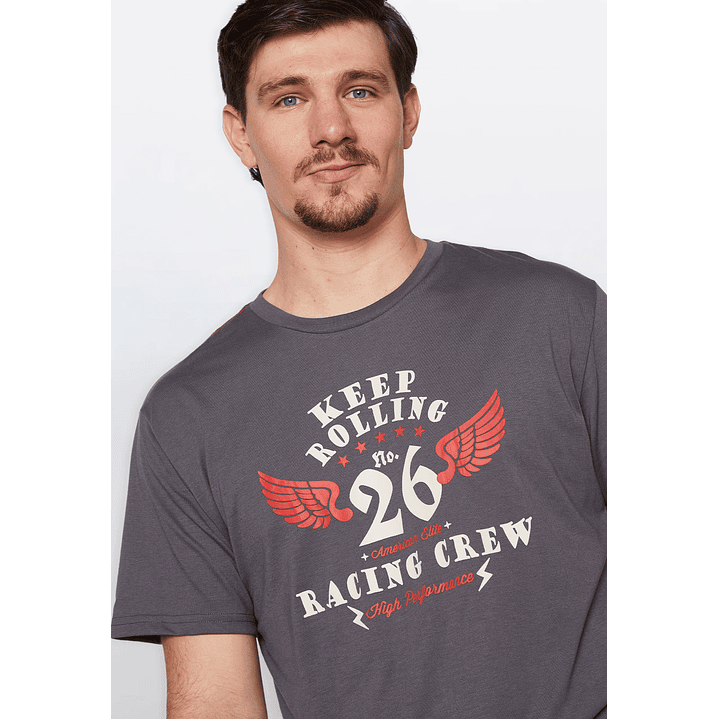 Polera Hombre Keep Rolling Gris Familyshop 4