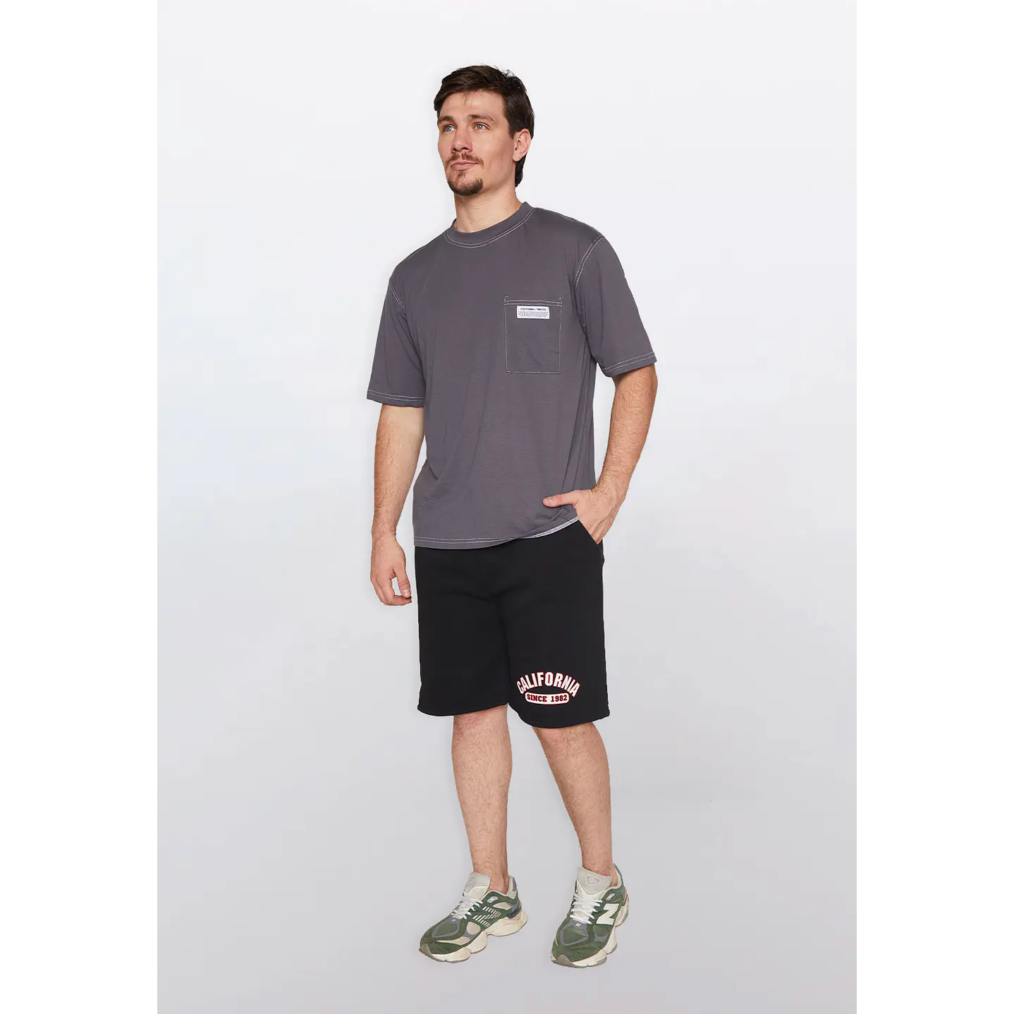 Polera Hombre Contraste Gris Familyshop 2