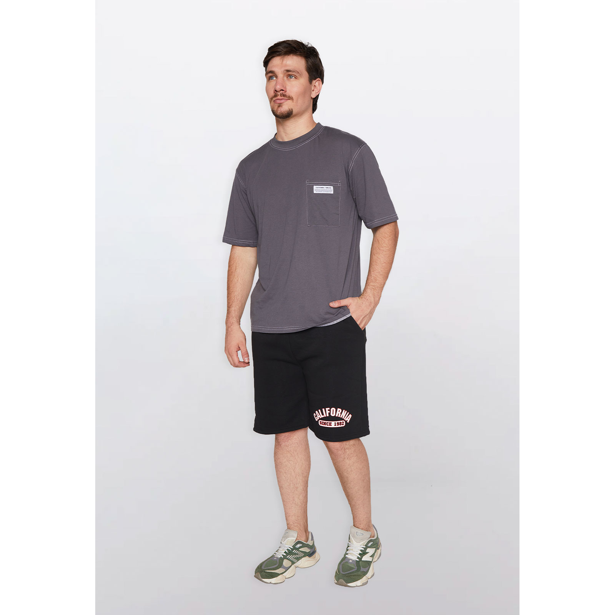 Polera Hombre Contraste Gris Familyshop 2