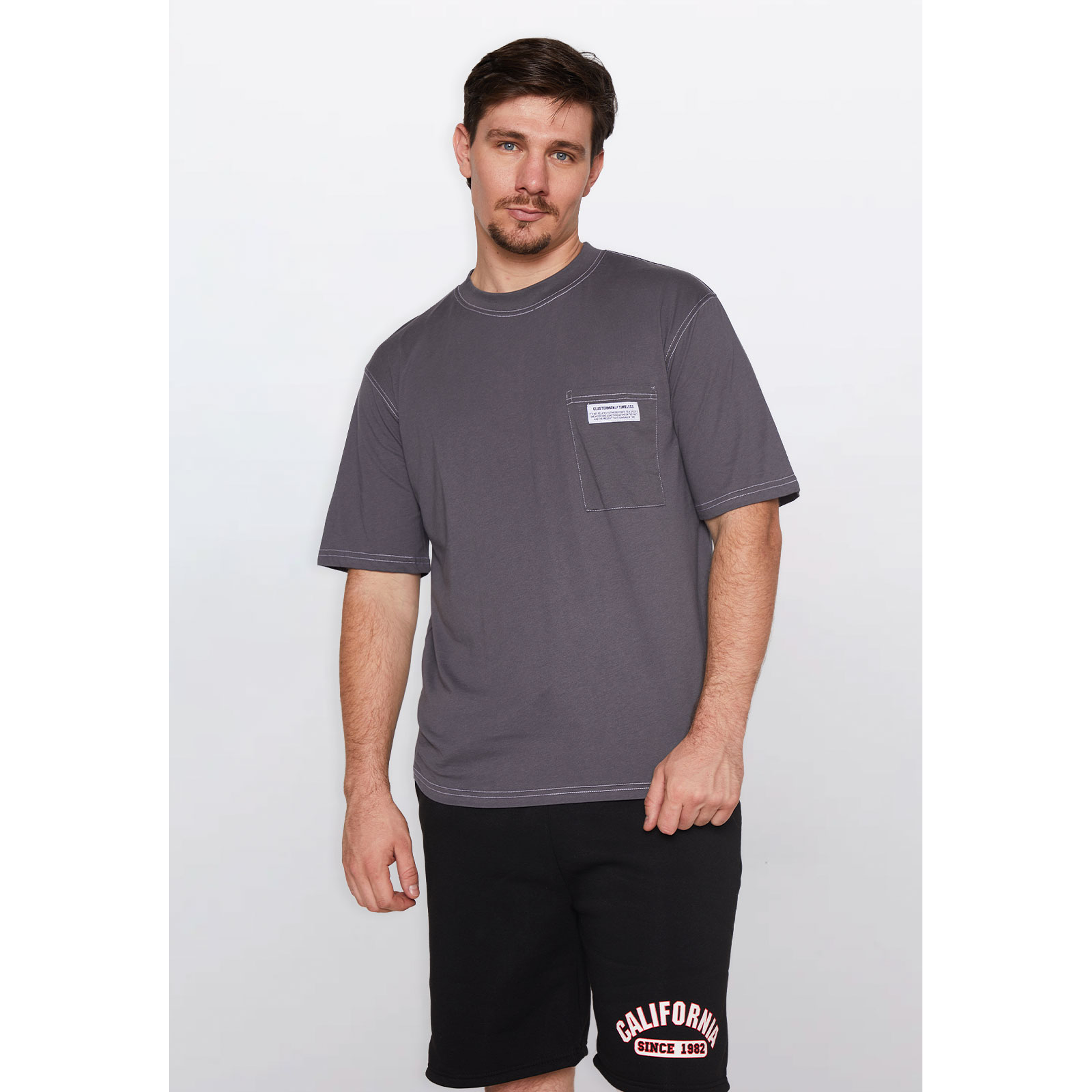 Polera Hombre Contraste Gris Familyshop 1