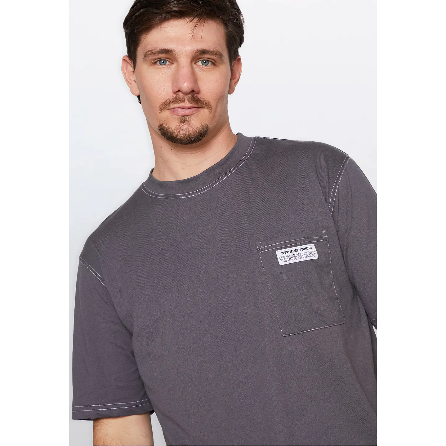 Polera Hombre Contraste Gris Familyshop 4