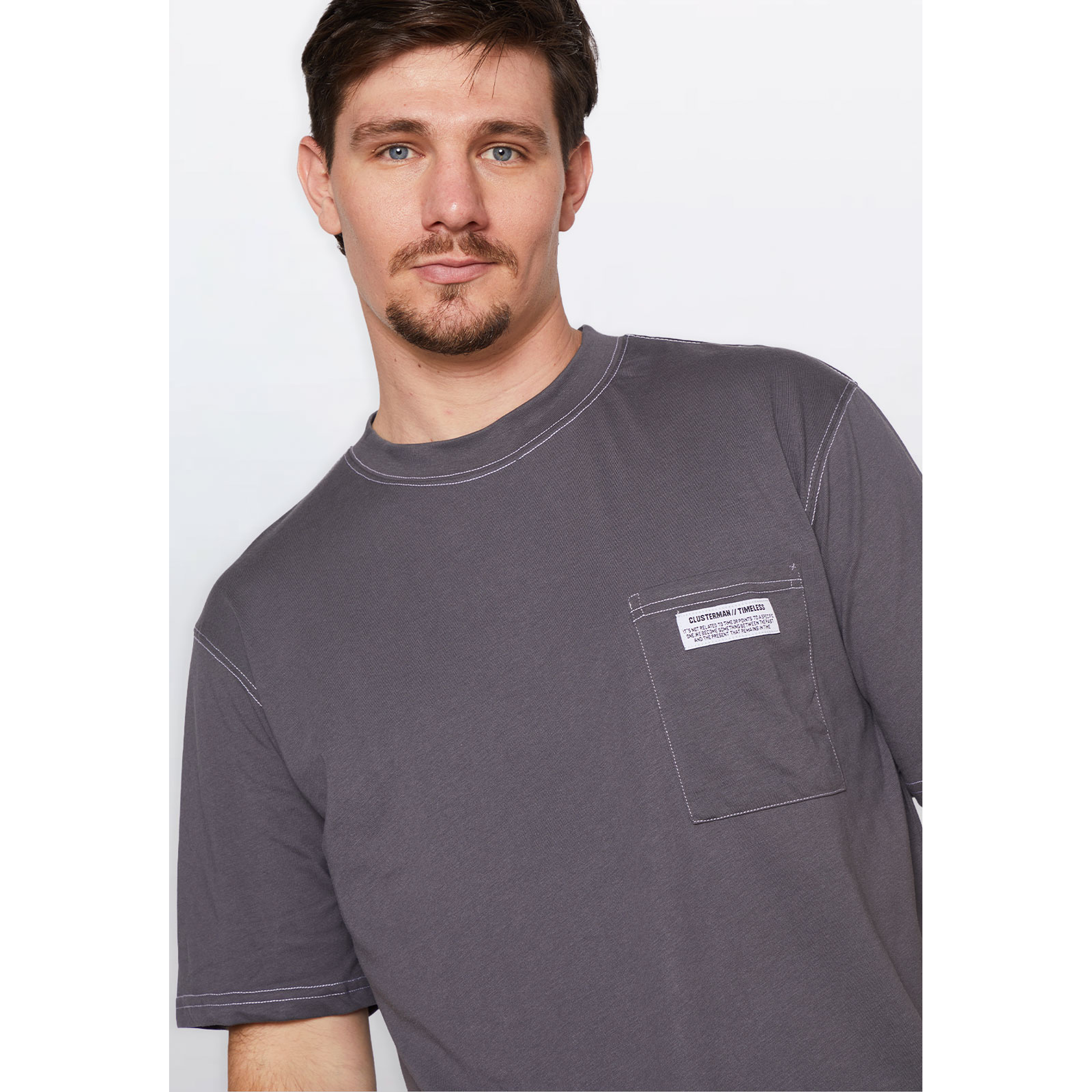 Polera Hombre Contraste Gris Familyshop 4