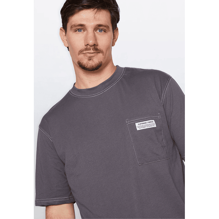 Polera Hombre Contraste Gris Familyshop 4