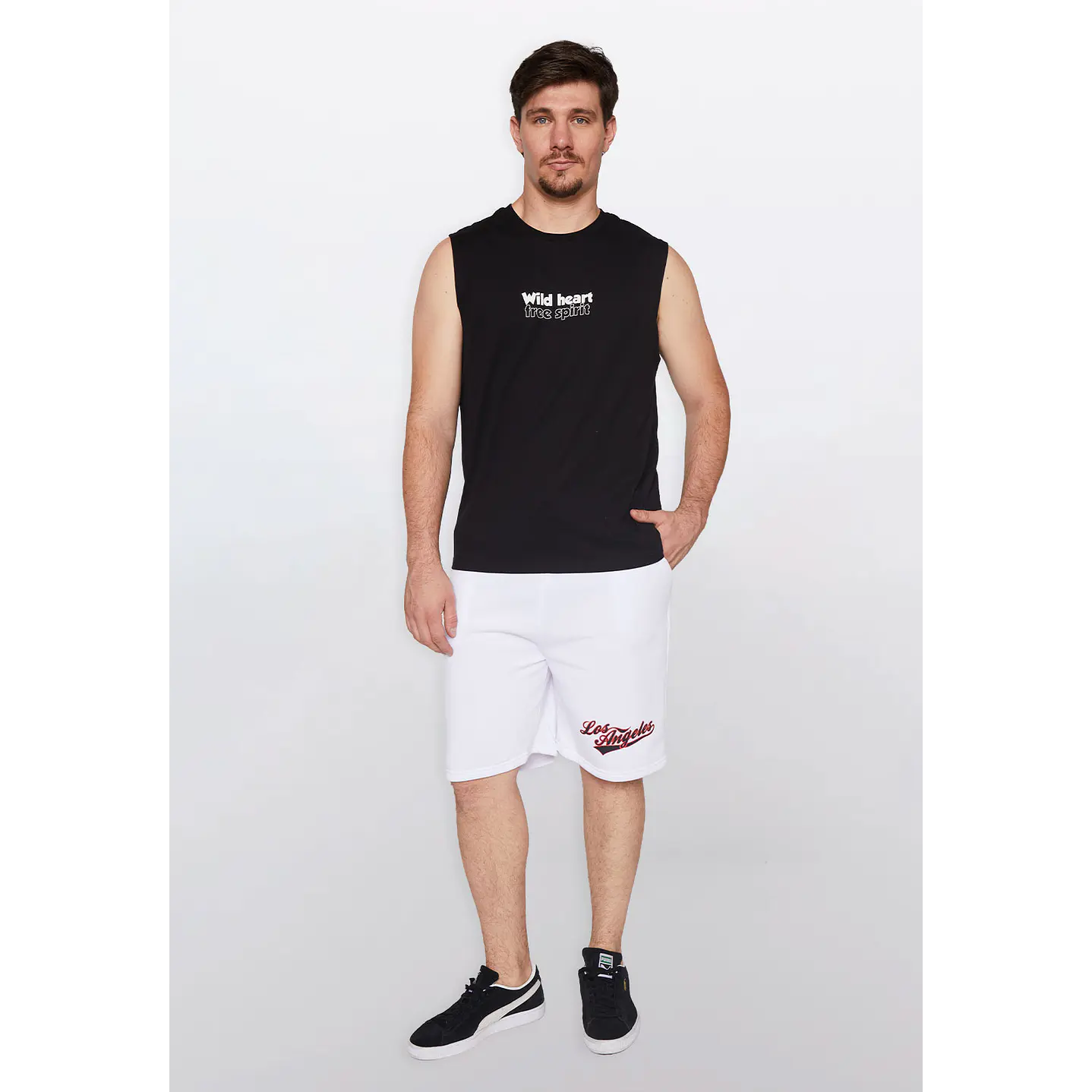 Bermuda College Hombre Slim Fit Blanco Familyshop 2