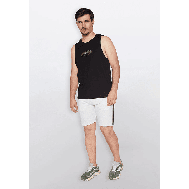 Bermuda Hombre Malla Cierre Gris Familyshop 4