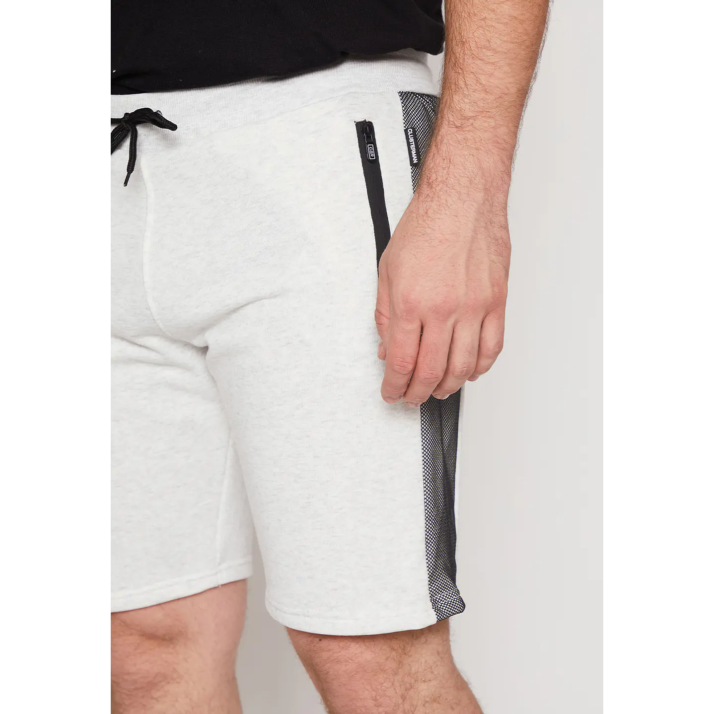 Bermuda Hombre Malla Cierre Gris Familyshop 5