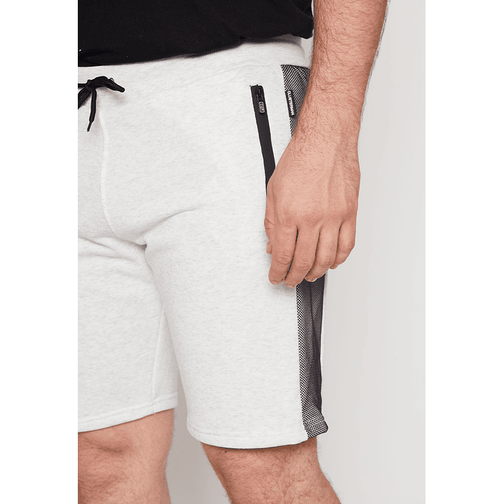 Bermuda Hombre Malla Cierre Gris Familyshop 5