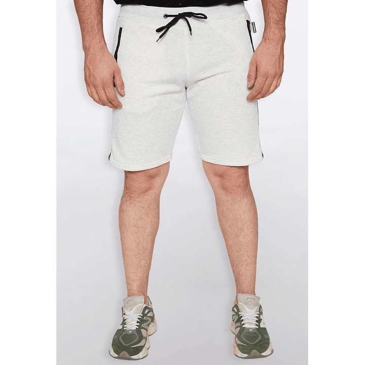 Bermuda Hombre Malla Cierre Gris Familyshop 3