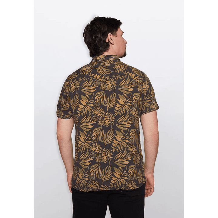 Camisa Hombre Hojas Gris Familyshop 3