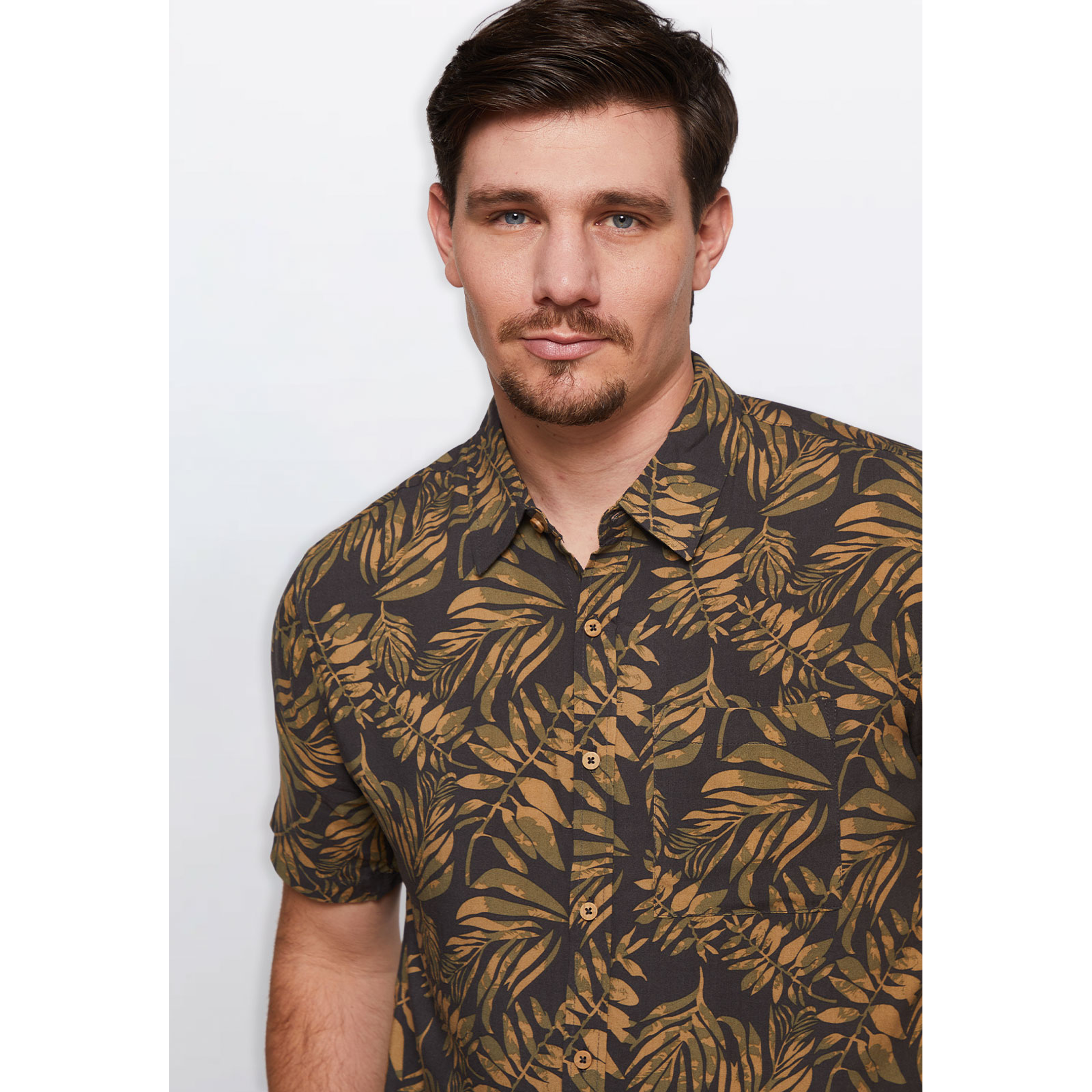 Camisa Hombre Hojas Gris Familyshop 4