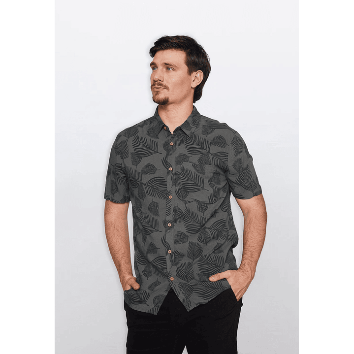 Camisa Hombre Bols Hojas Verde Familyshop 1