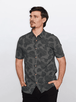 Camisa Hombre Bols Hojas Verde Familyshop