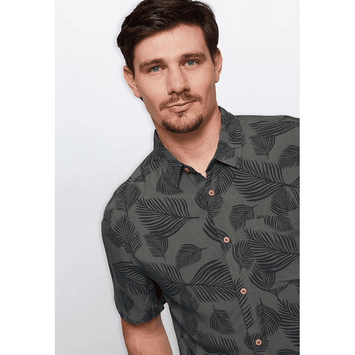 Camisa Hombre Bols Hojas Verde Familyshop 3