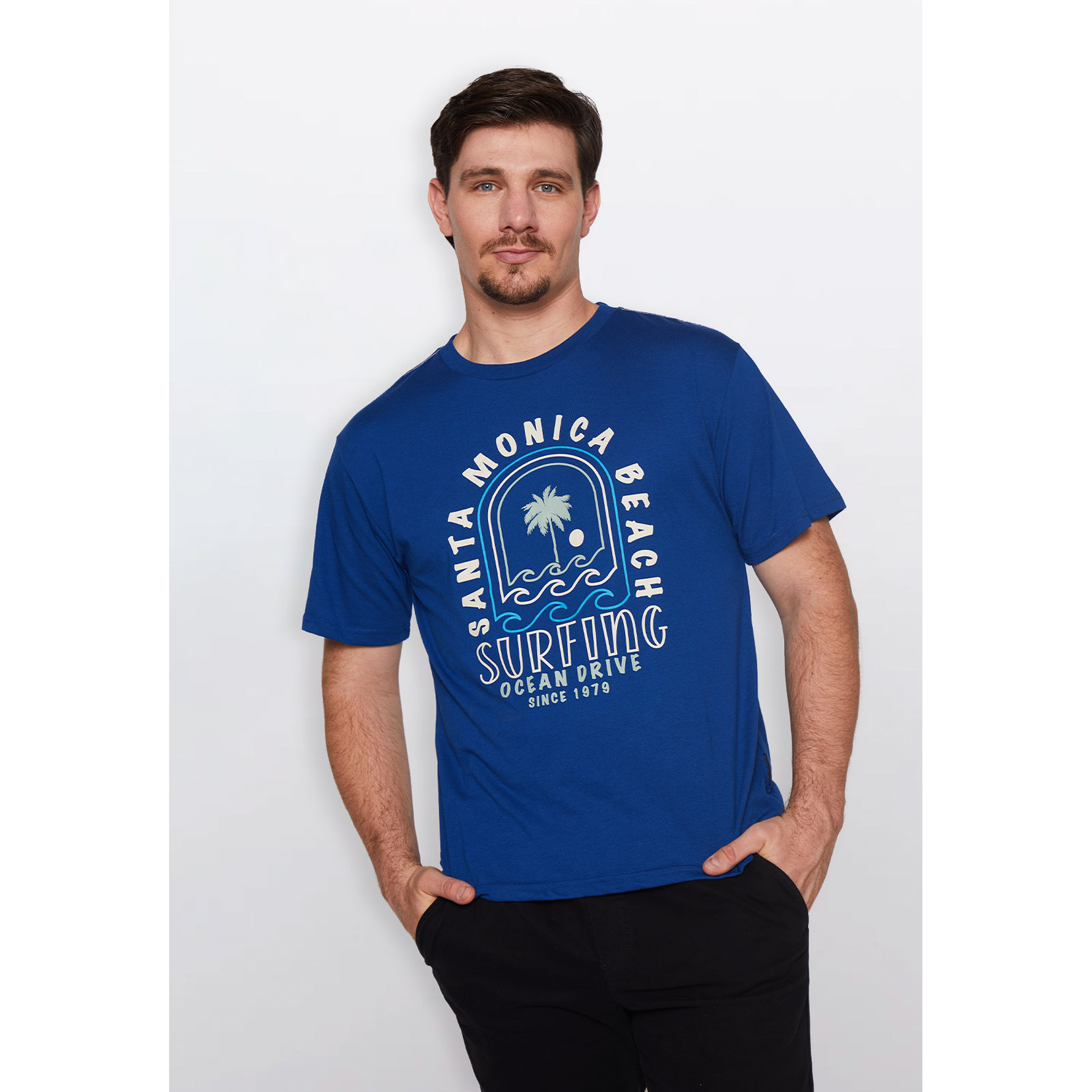 Polera Hombre Basic1 Color Azul Familyshop 1