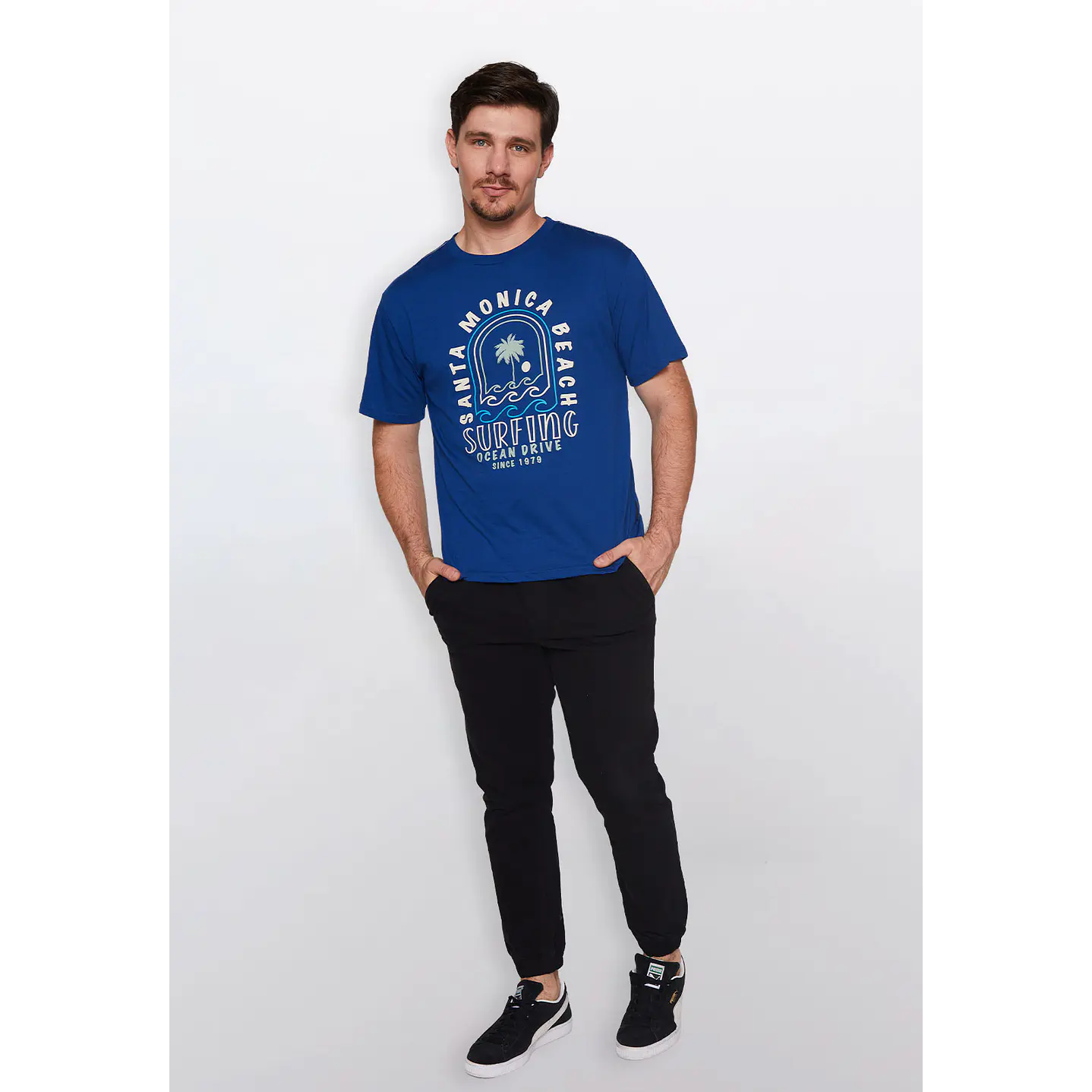 Polera Hombre Basic One Azul Familyshop 2
