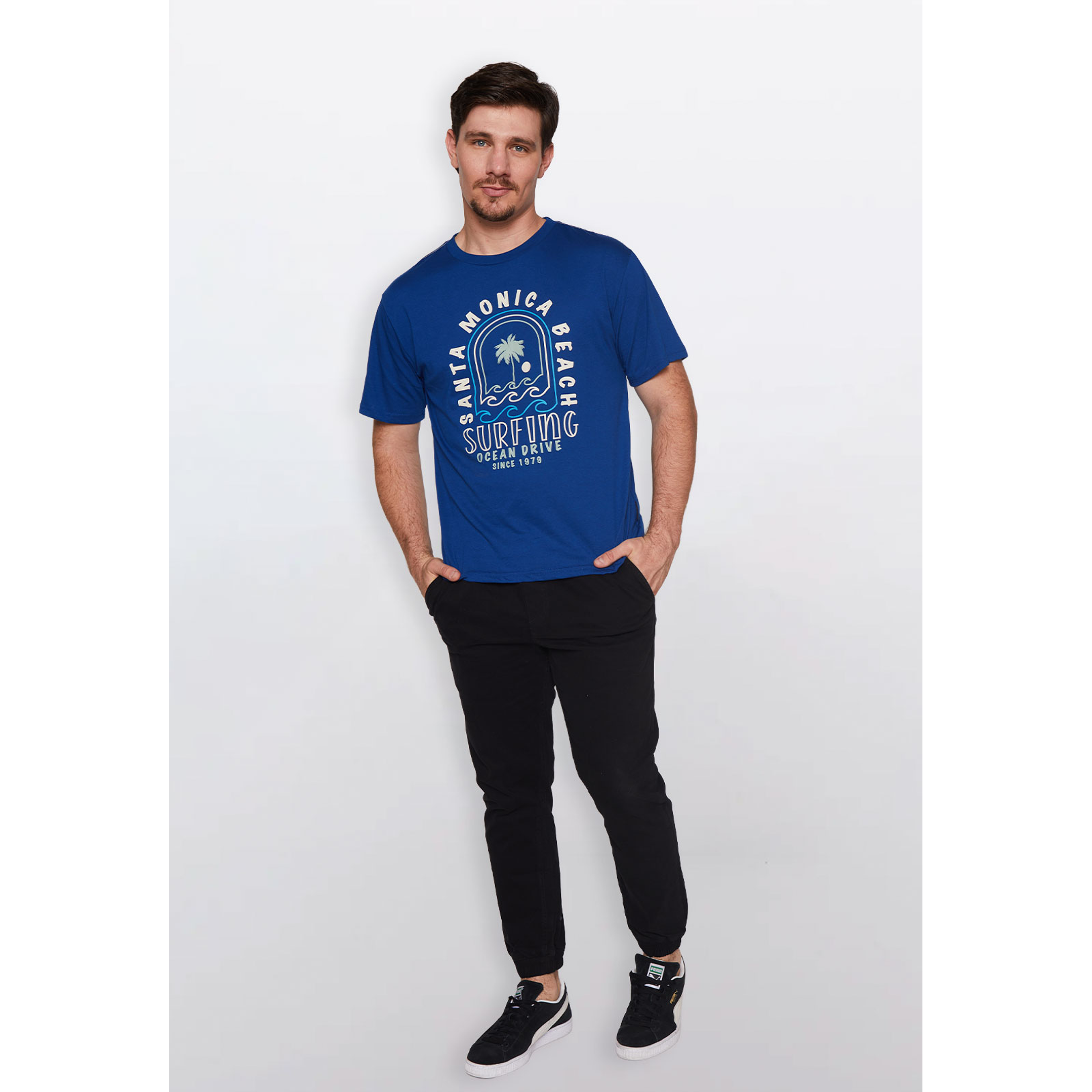 Polera Hombre Basic1 Color Azul Familyshop 2