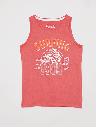 Polera Niño Sin Mangas Rojo Familyshop