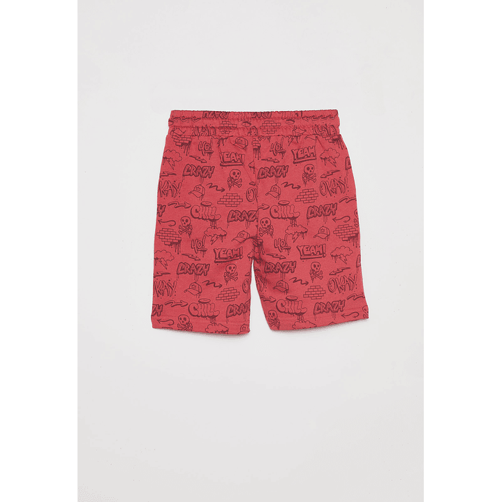 Bermuda Niño Pretina Elástica Rojo Familyshop 2