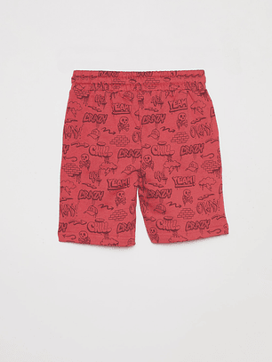Bermuda Niño Pretina Elástica Rojo Familyshop