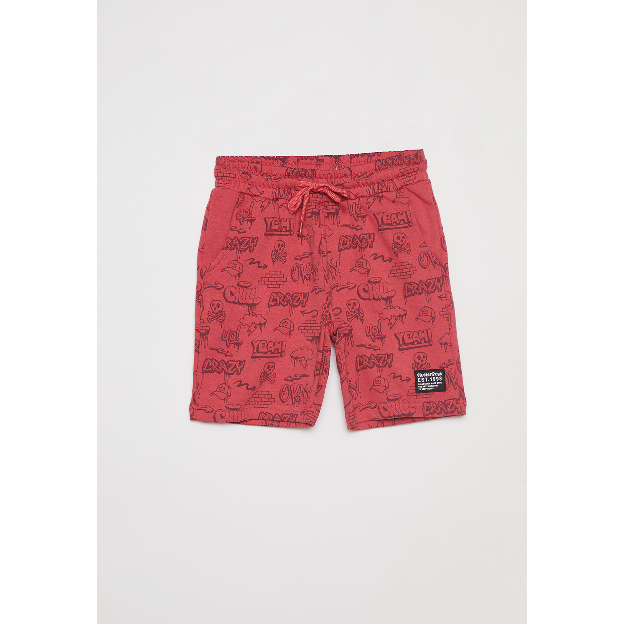 Bermuda Niño Pretina Elástica Rojo Familyshop 1