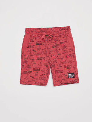 Bermuda Niño Pretina Elástica Rojo Familyshop