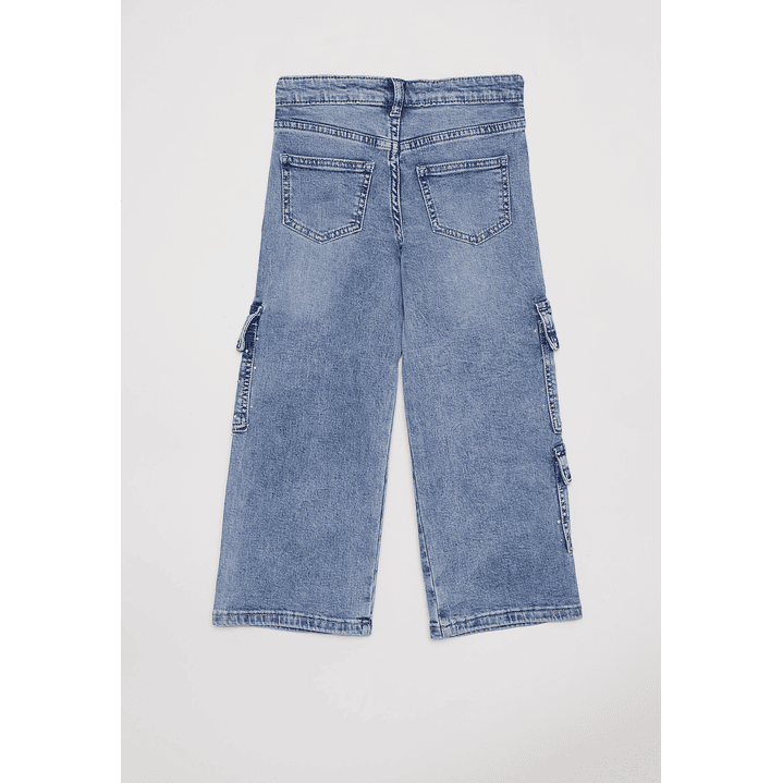 Jeans Niña Cargo Azul Familyshop 2