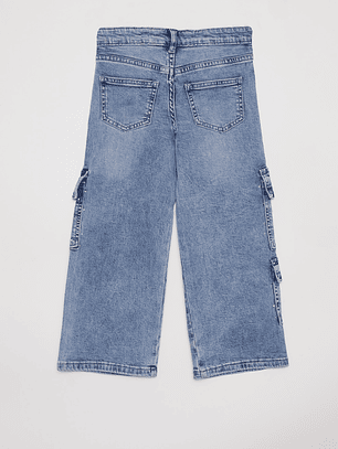Jeans Niña Cargo Azul Familyshop