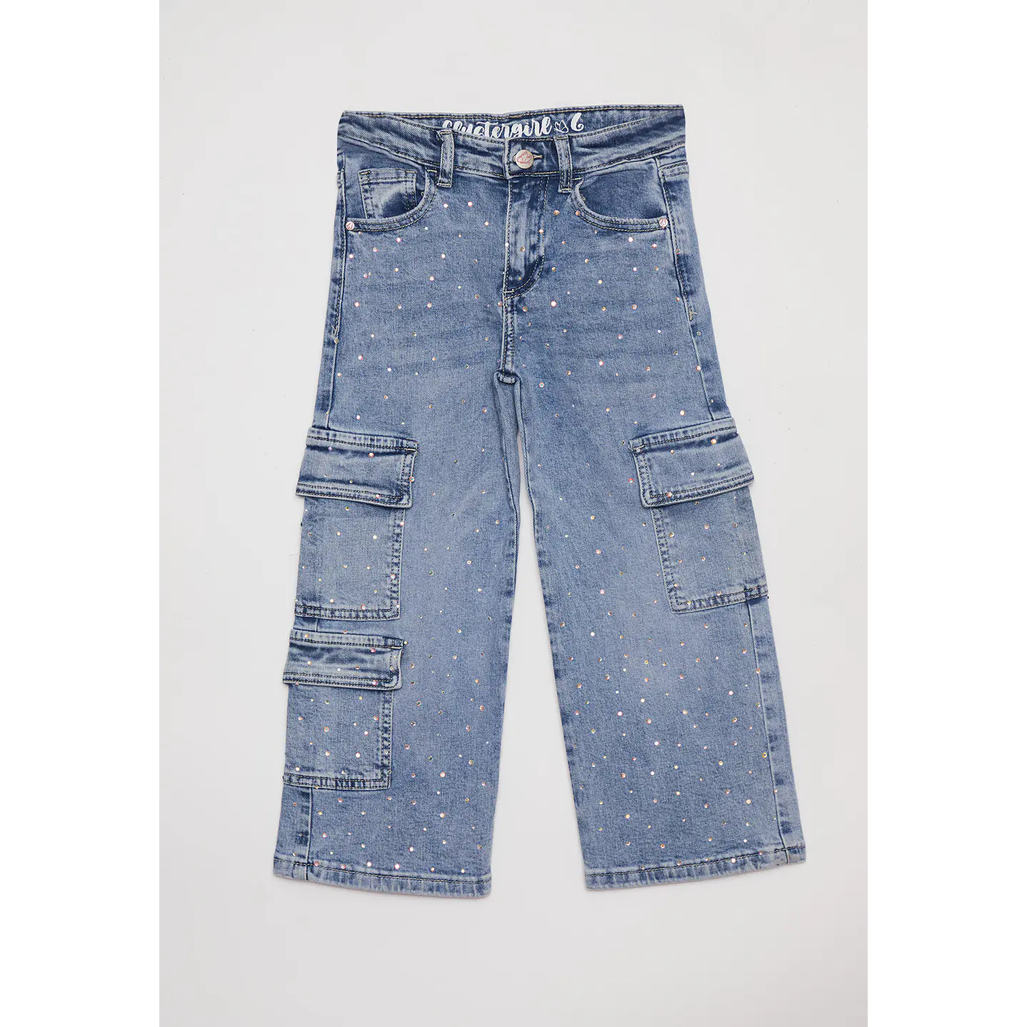 Jeans Niña Cargo Azul Familyshop 1